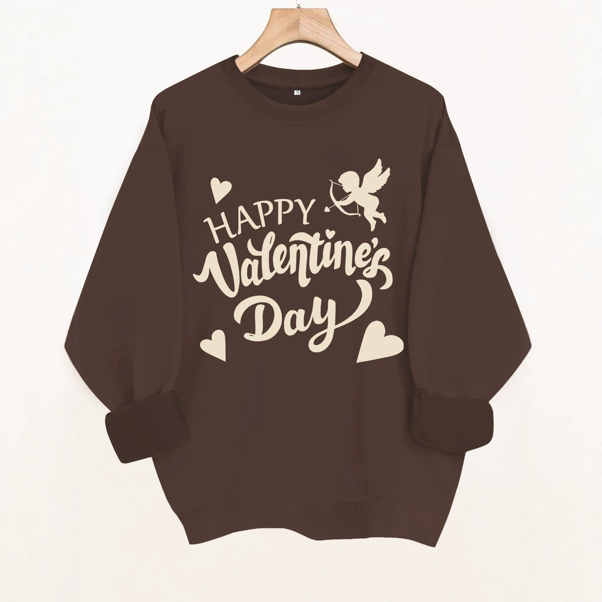 Round neck fleece hoodie