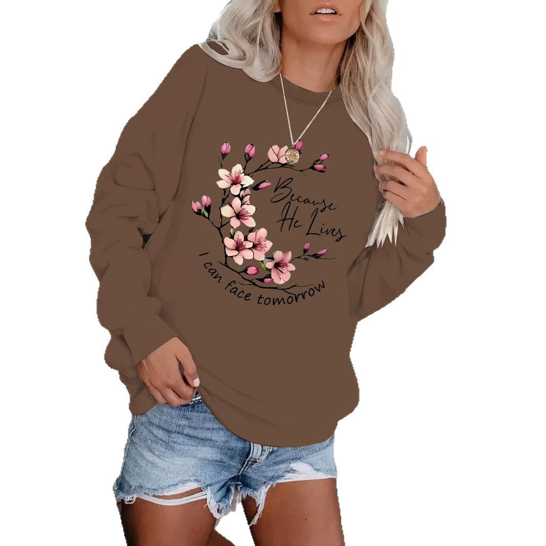 Round neck fleece hoodie