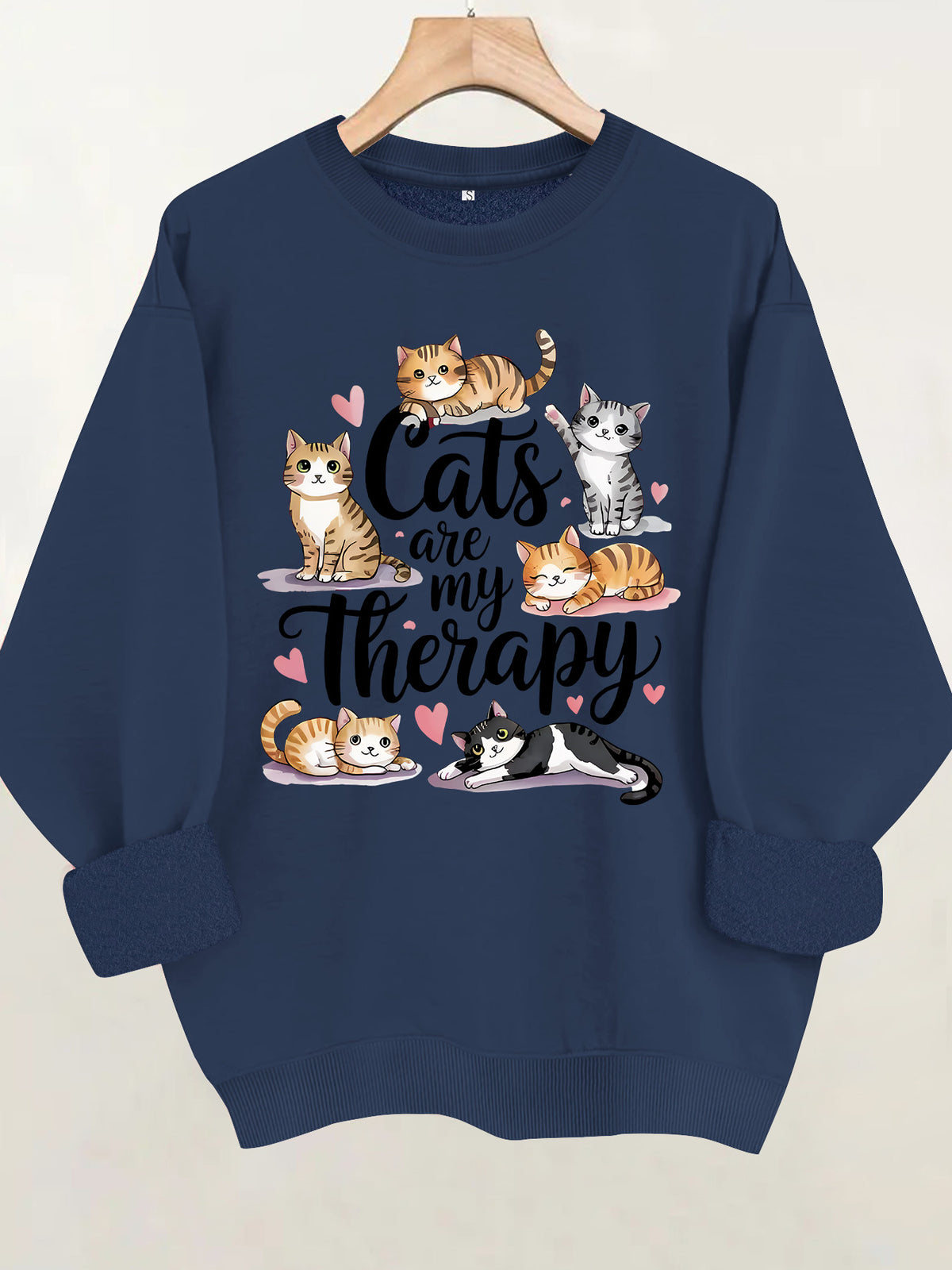 Round neck fleece hoodie