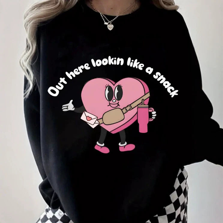 Round neck fleece hoodie
