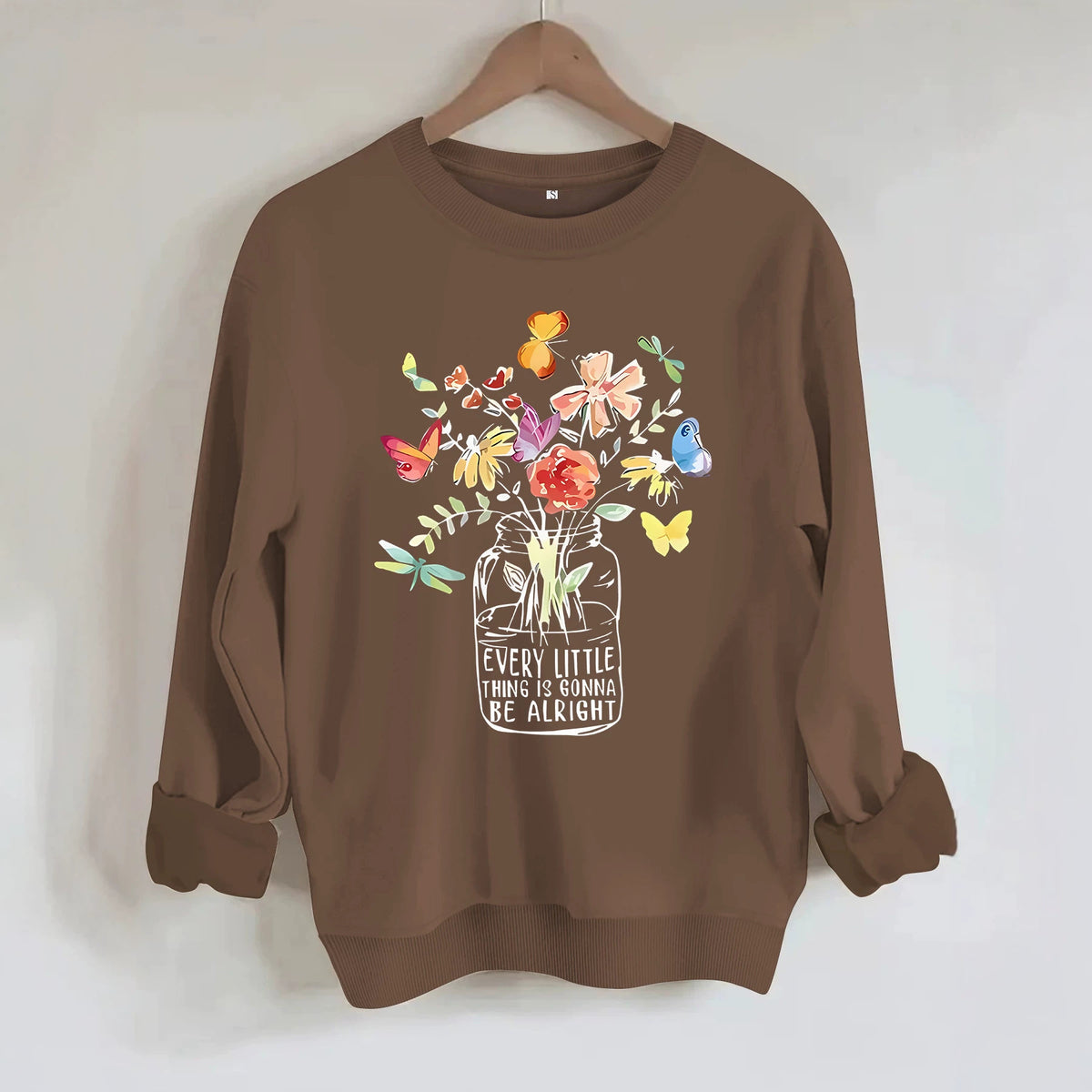 Round neck fleece hoodie