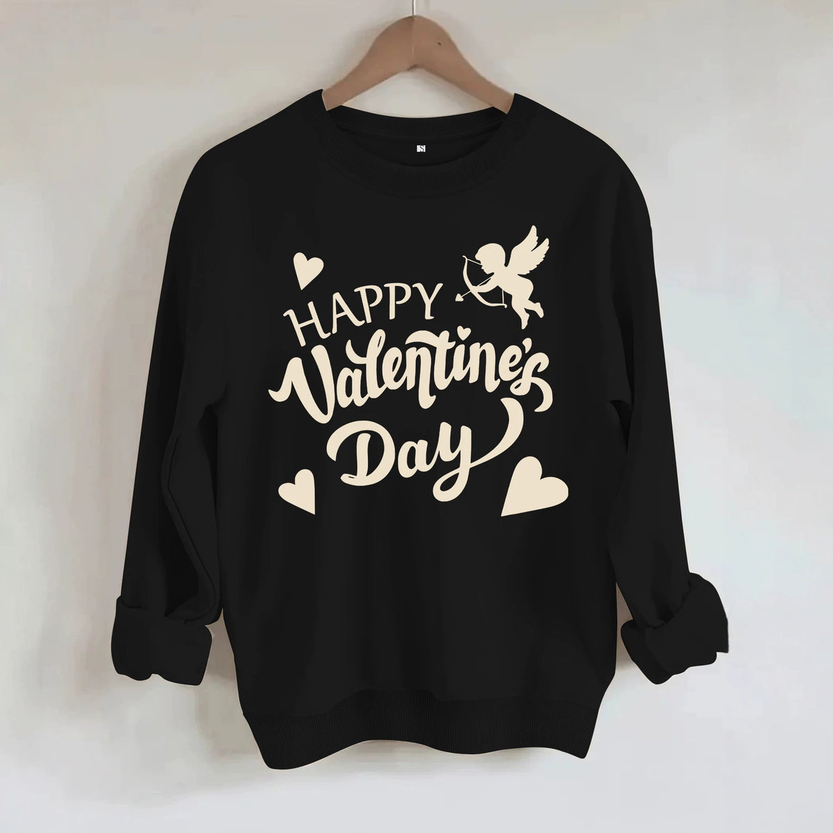Round neck fleece hoodie