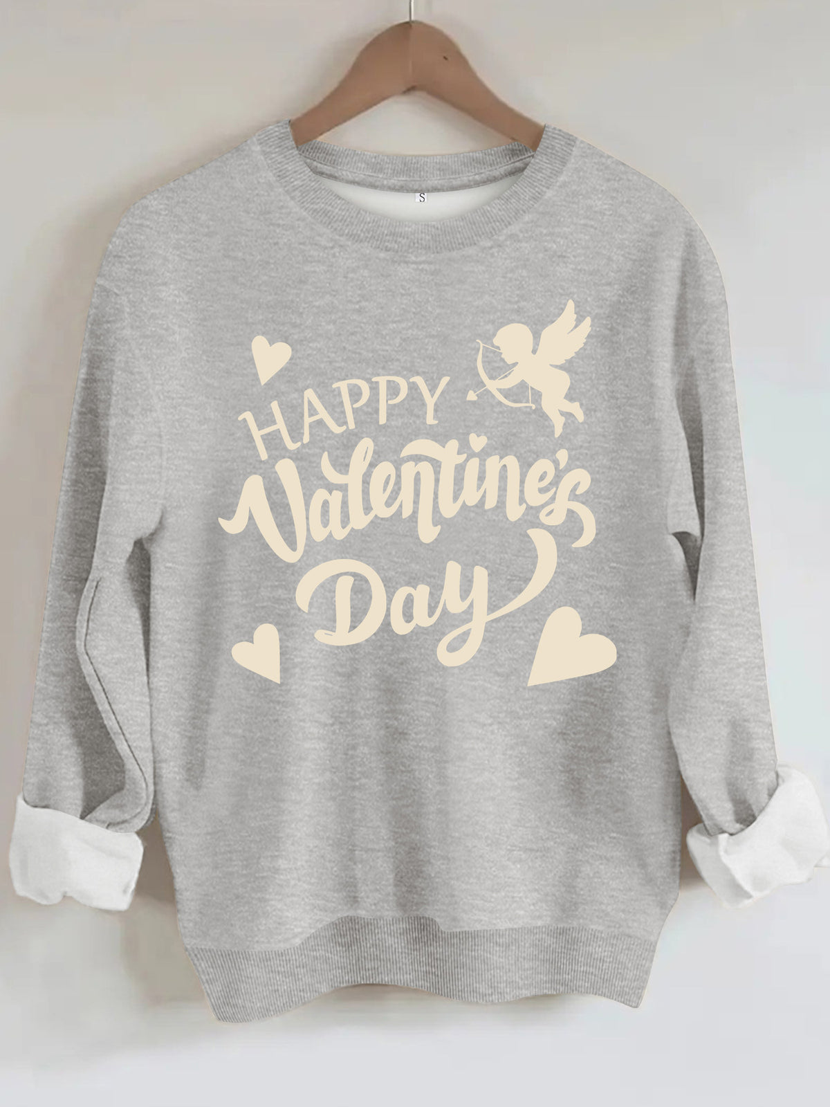 Round neck fleece hoodie