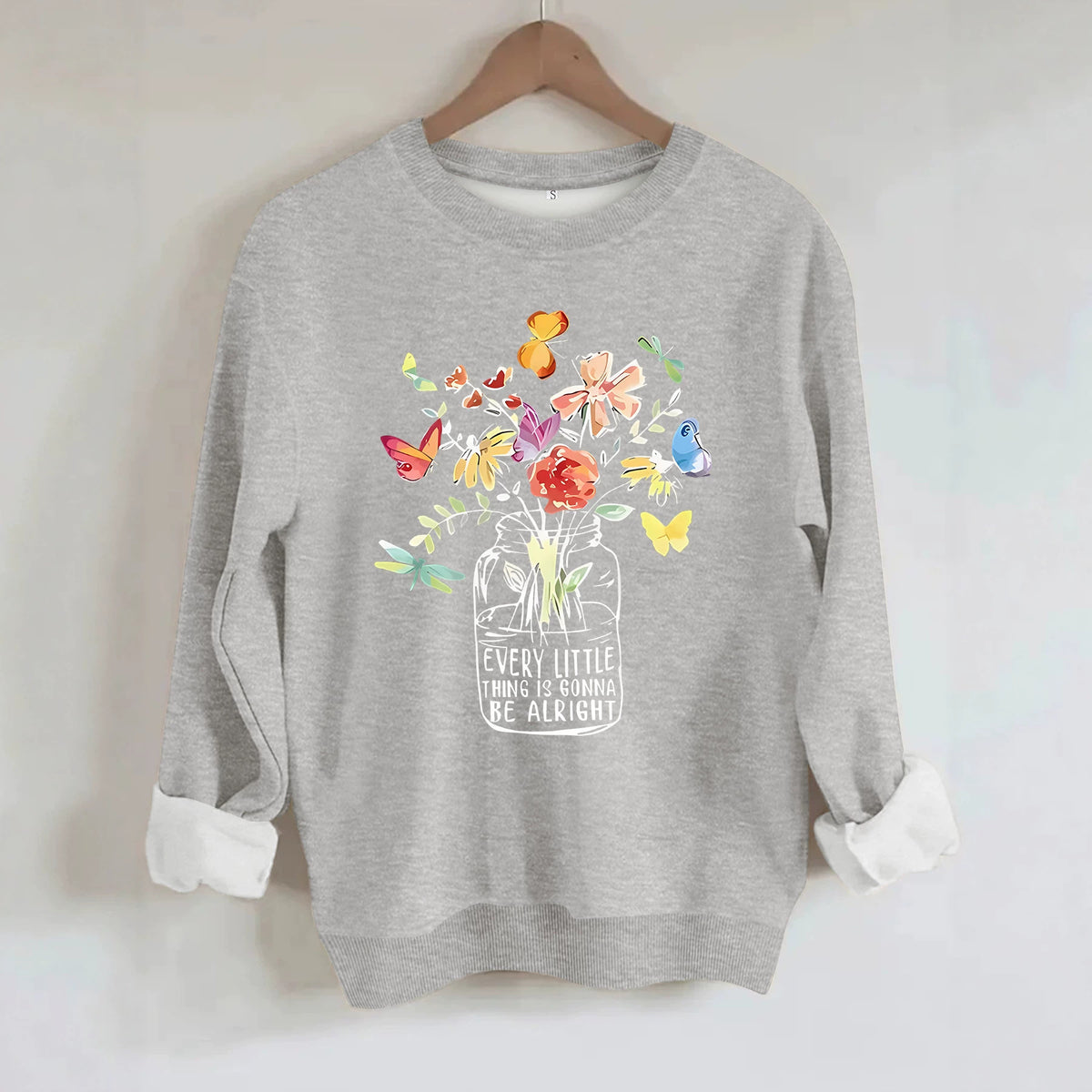 Round neck fleece hoodie