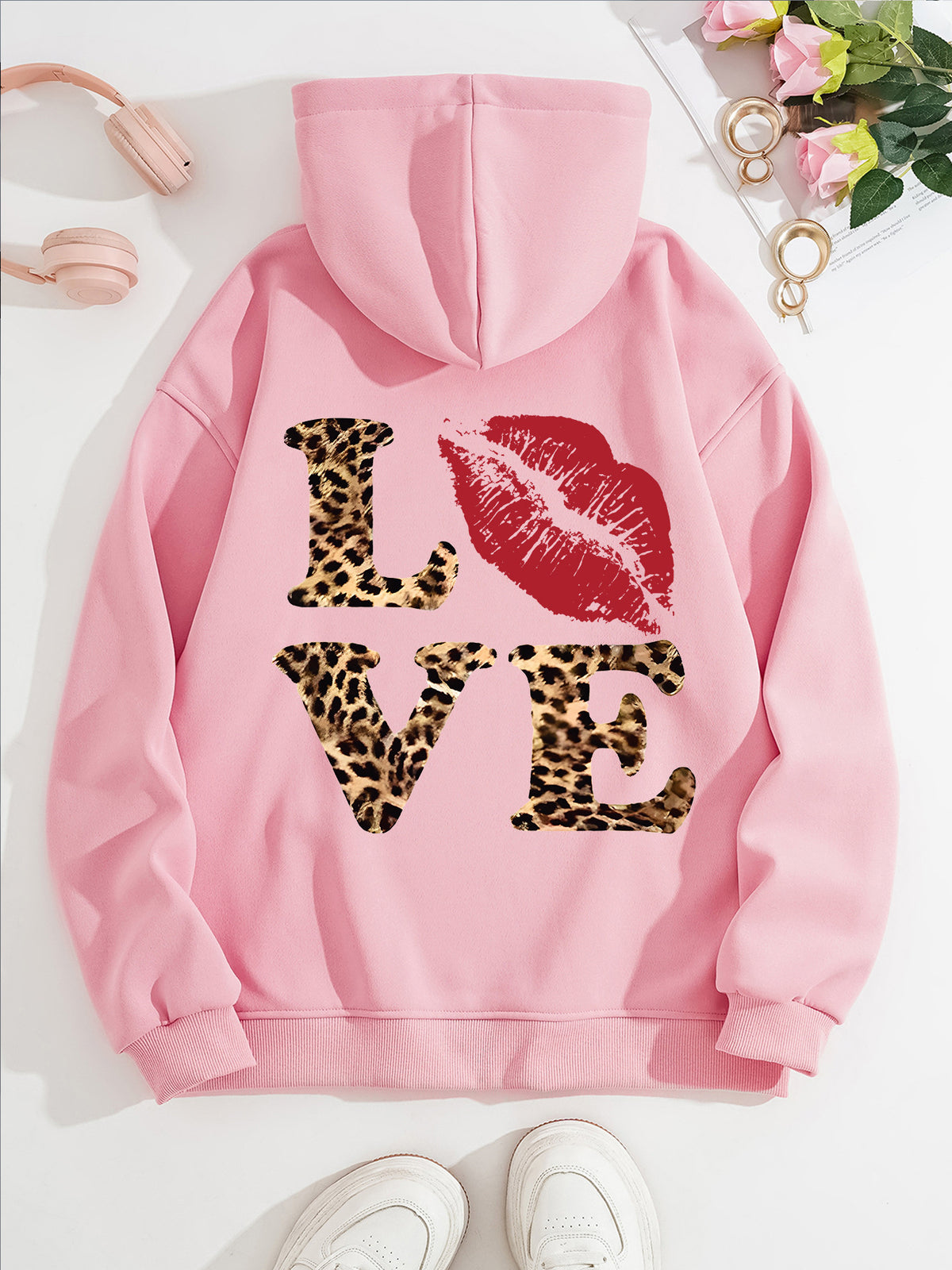 Long sleeved hooded sweatshirt
