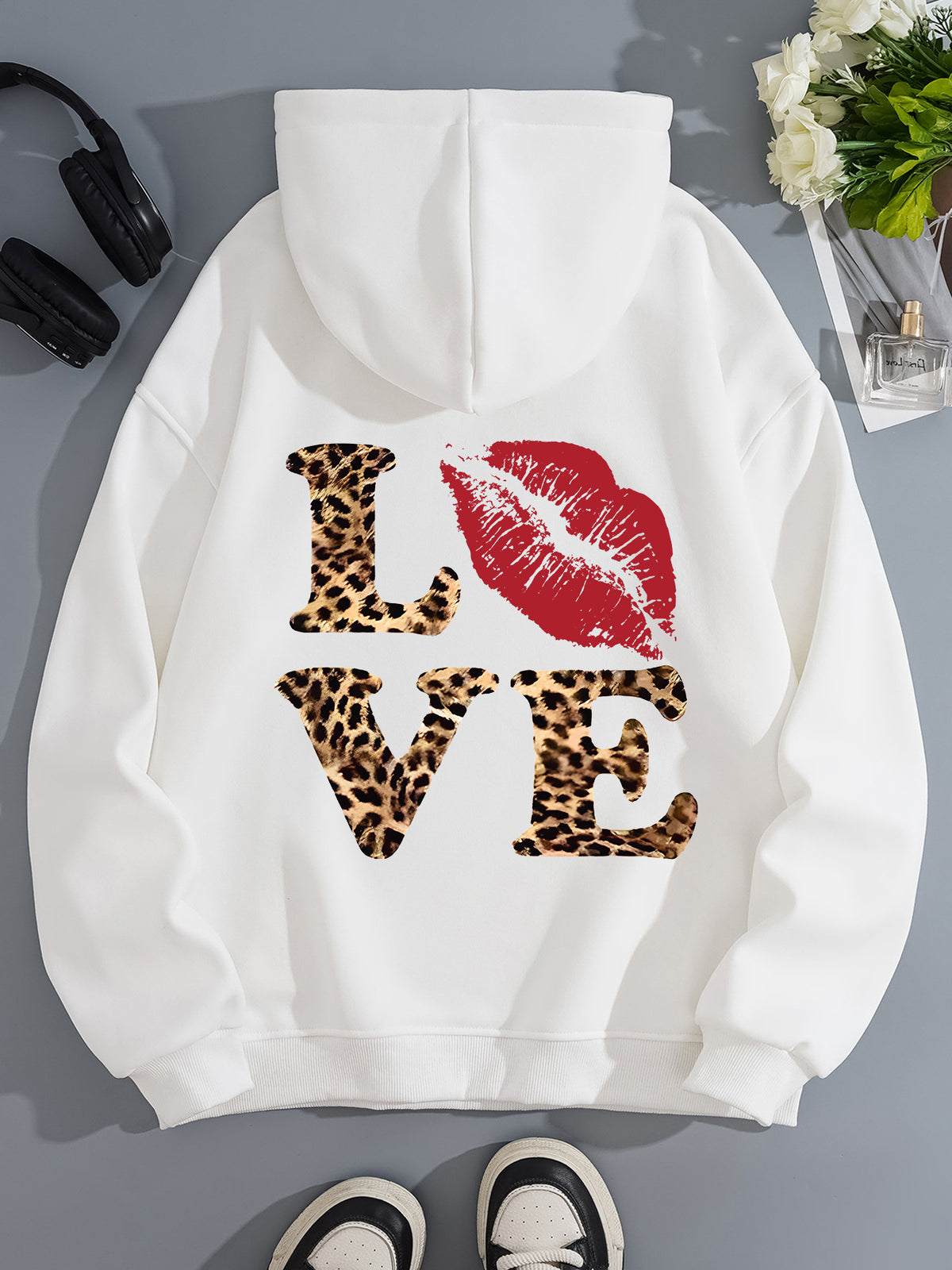 Long sleeved hooded sweatshirt