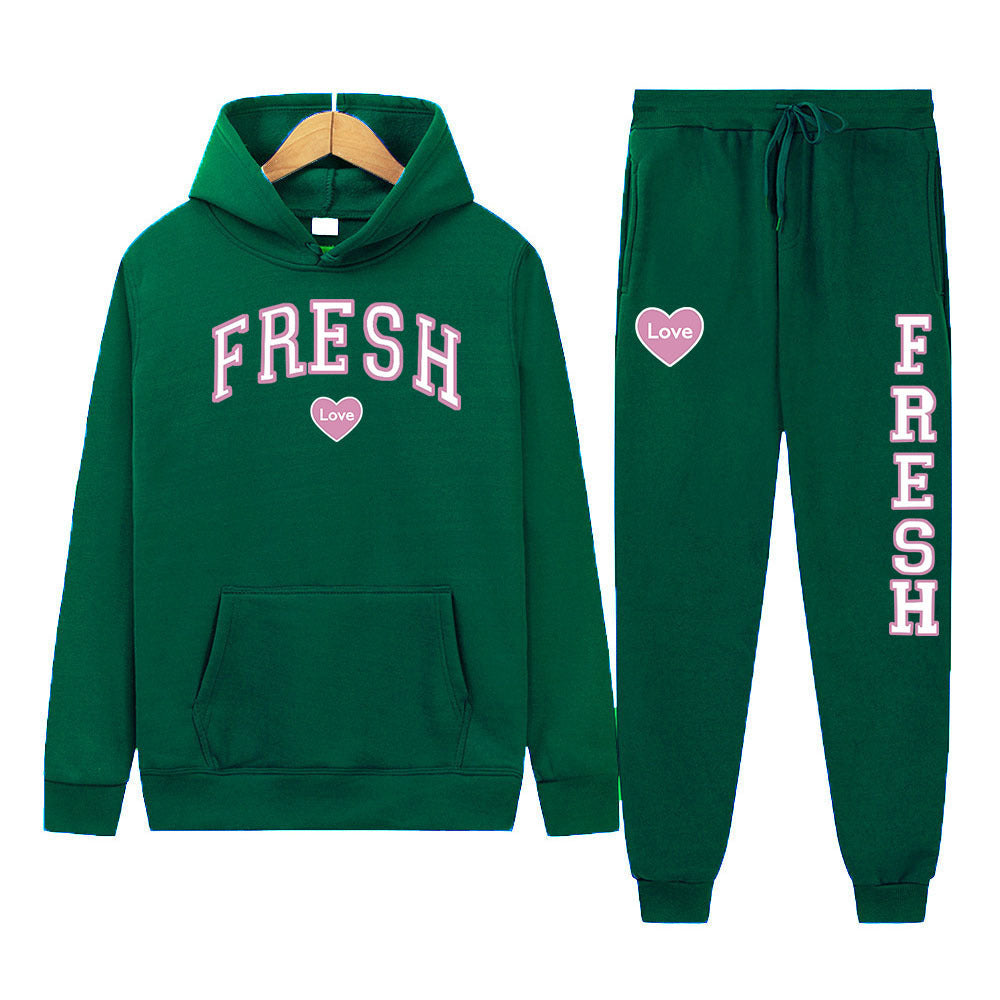 Punk Rock Street Style Hoodie Sweatshirt Two-Piece Set