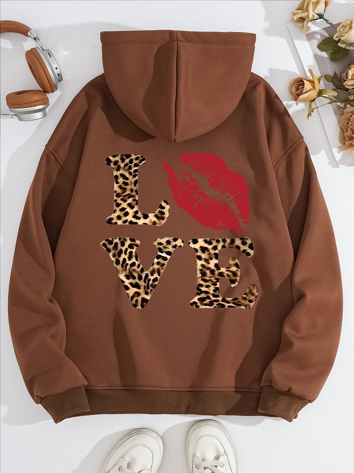 Long sleeved hooded sweatshirt