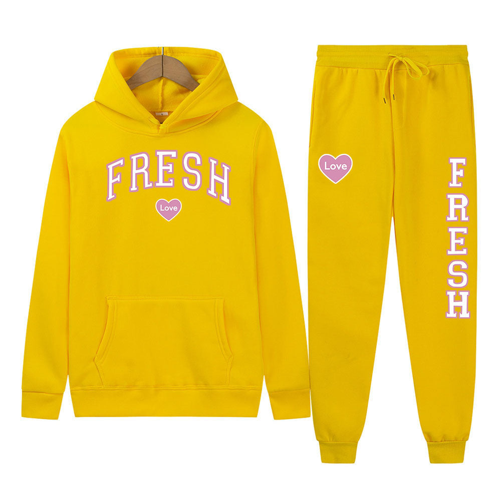 Punk Rock Street Style Hoodie Sweatshirt Two-Piece Set