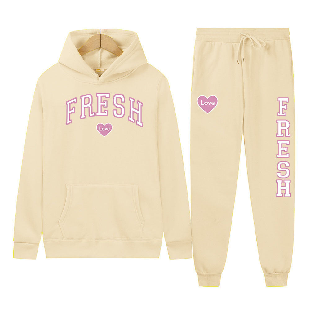 Punk Rock Street Style Hoodie Sweatshirt Two-Piece Set