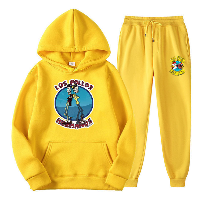 Los Pollos Hermanos Unisex Hoodie Set, Two-Piece Casual Sweatshirt Tops