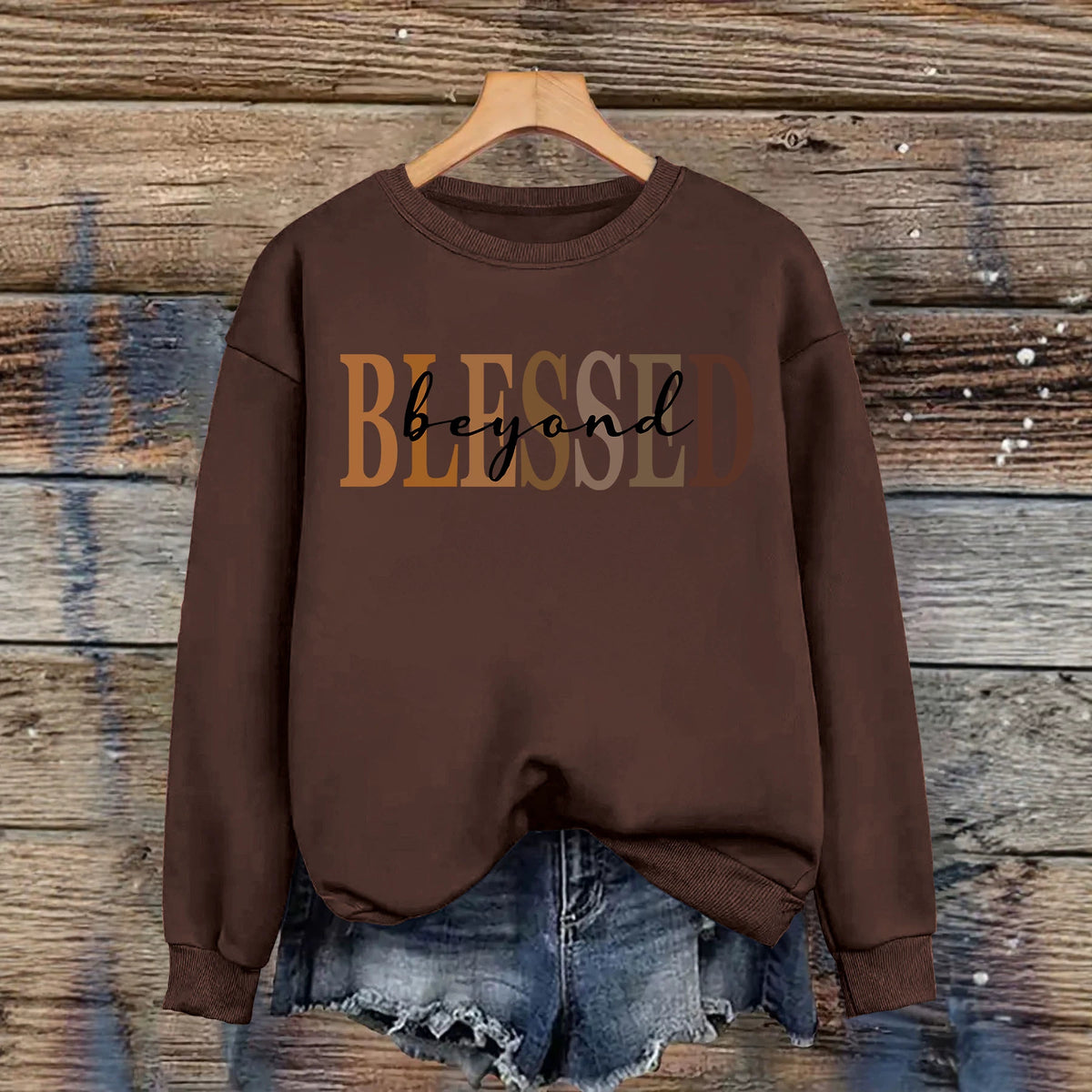 Loose velvet sweatshirt