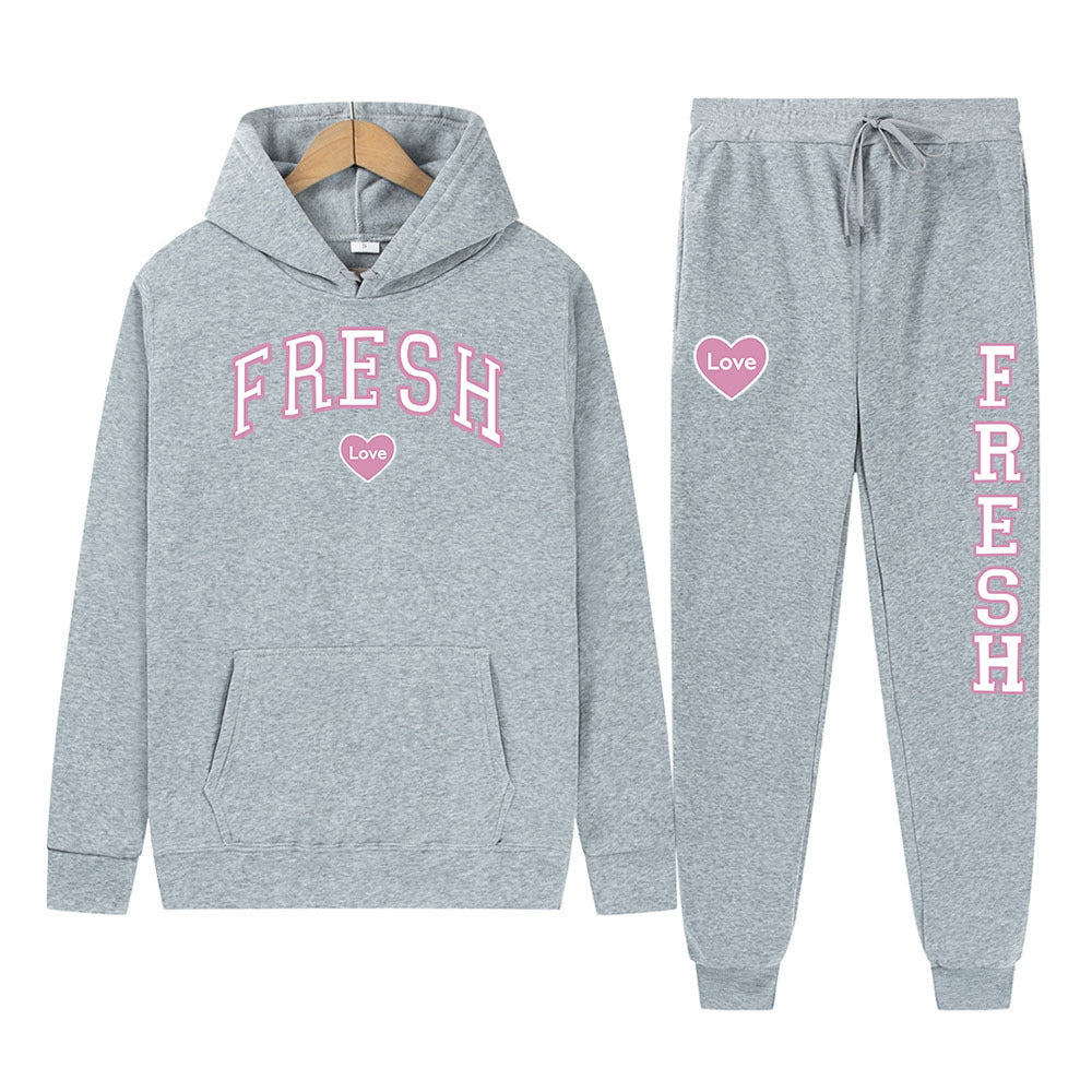 Punk Rock Street Style Hoodie Sweatshirt Two-Piece Set
