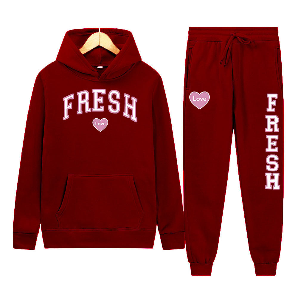 Punk Rock Street Style Hoodie Sweatshirt Two-Piece Set