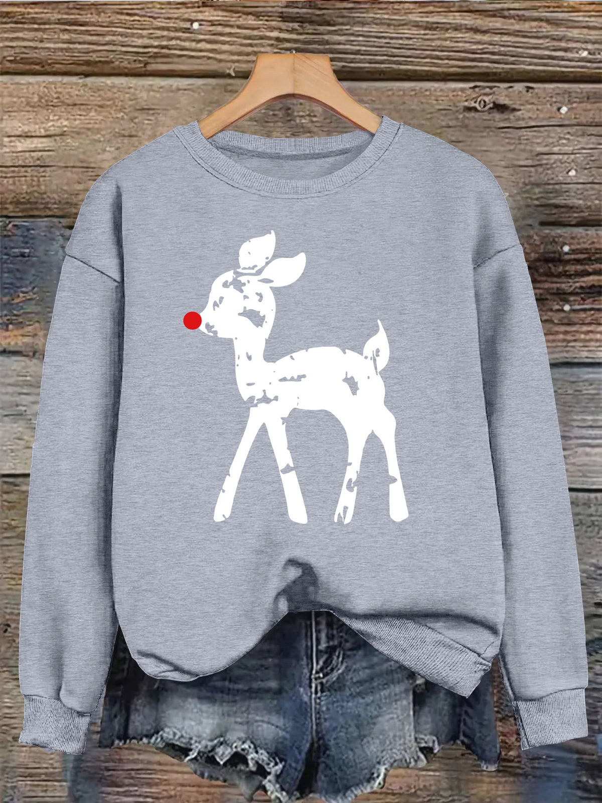 Round neck fleece hoodie