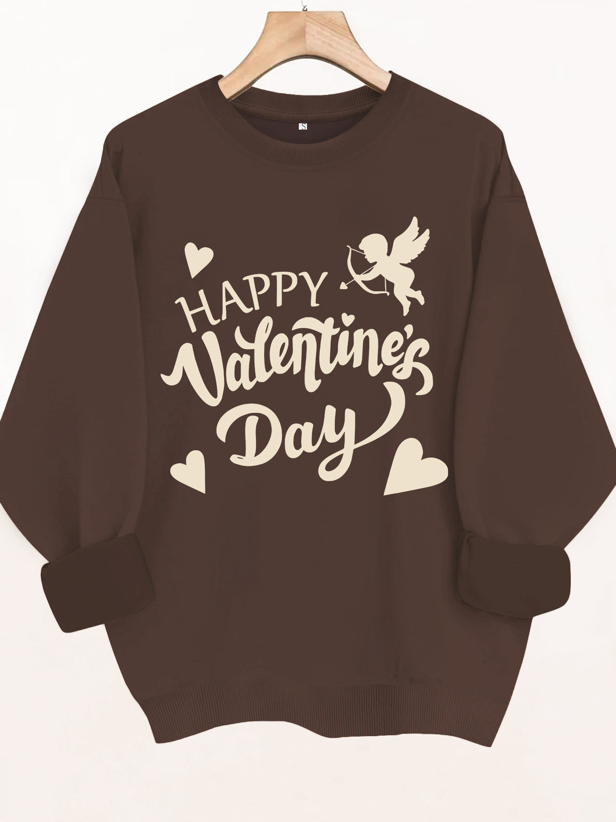 Round neck fleece hoodie