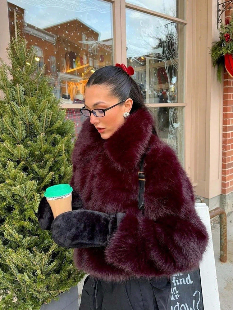 Short Lapel Fox Fur Top