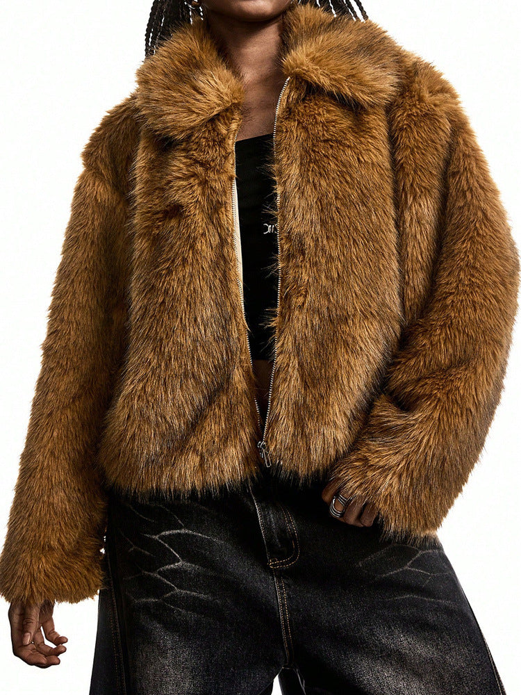 Short Lapel Fox Fur Top
