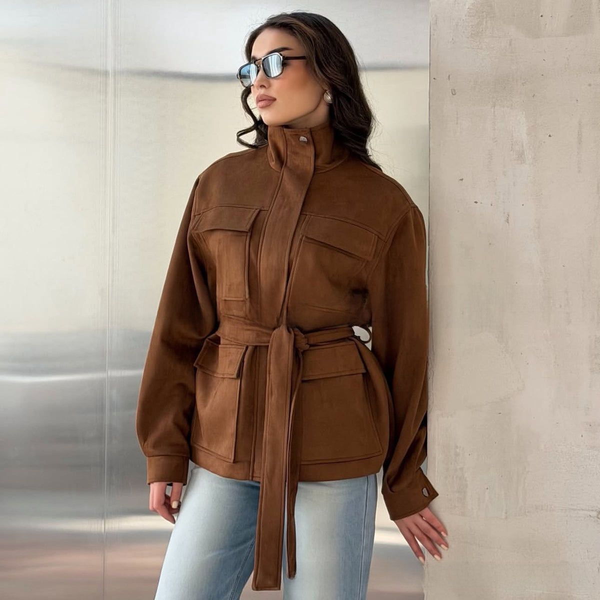 Women'S Suede Velvet Coat