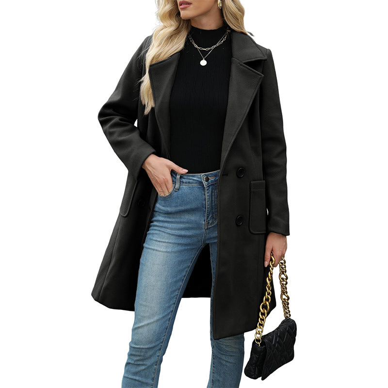 Women'S Lapel Tweed Coat