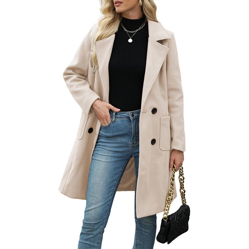 Women'S Lapel Tweed Coat
