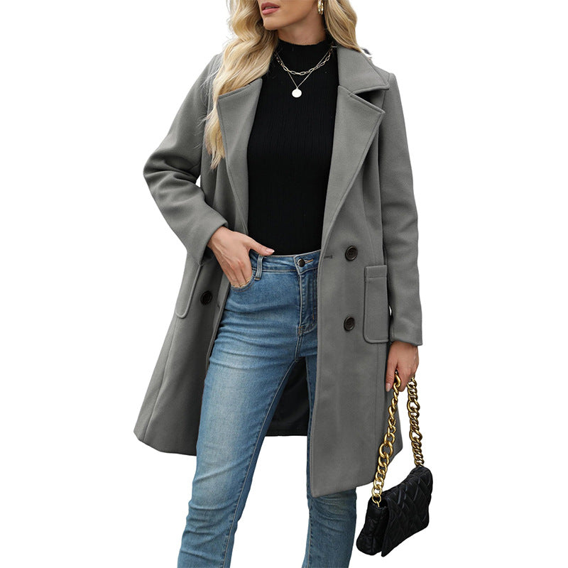 Women'S Lapel Tweed Coat