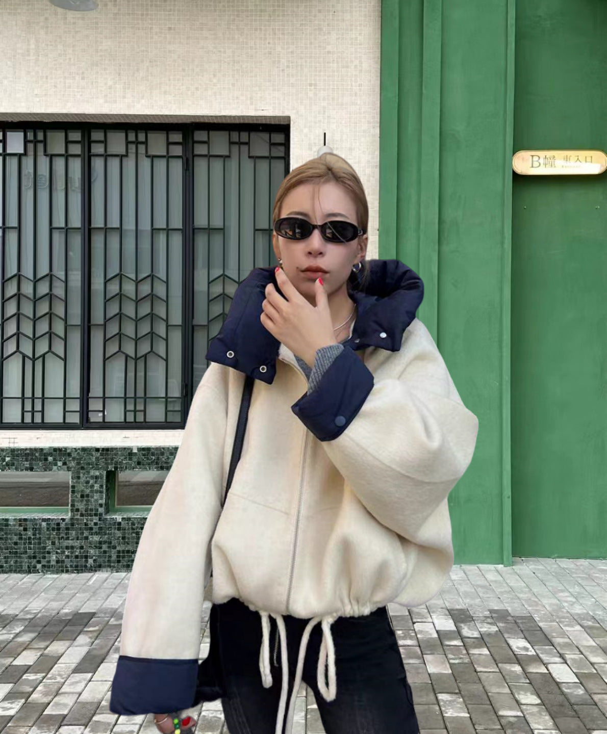 Short Lapel Long Sleeve Coat