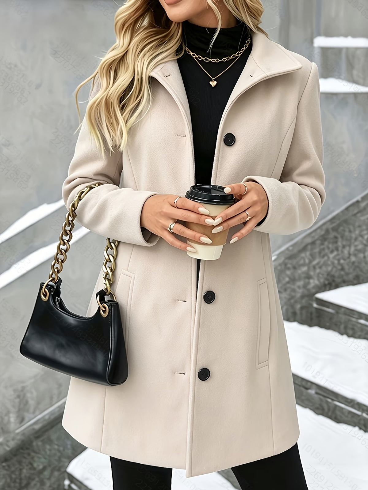 Women'S Lapel Single-Breasted Coat
