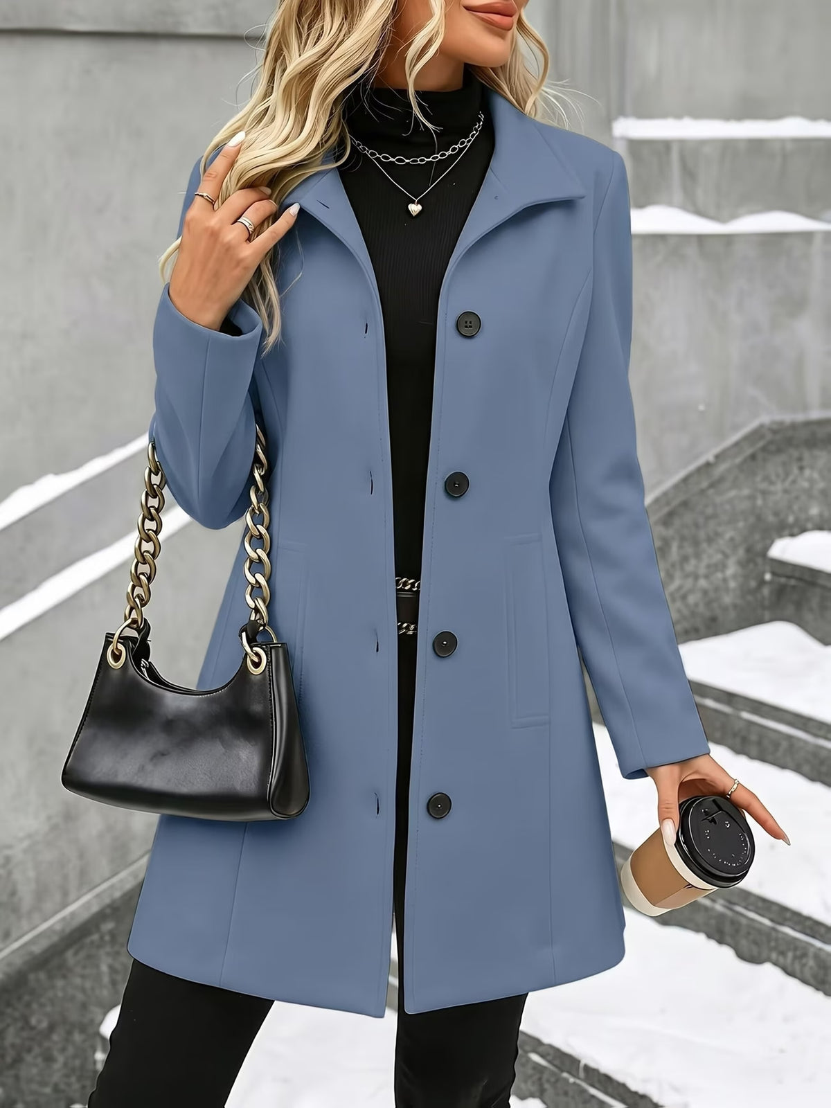 Women'S Lapel Single-Breasted Coat