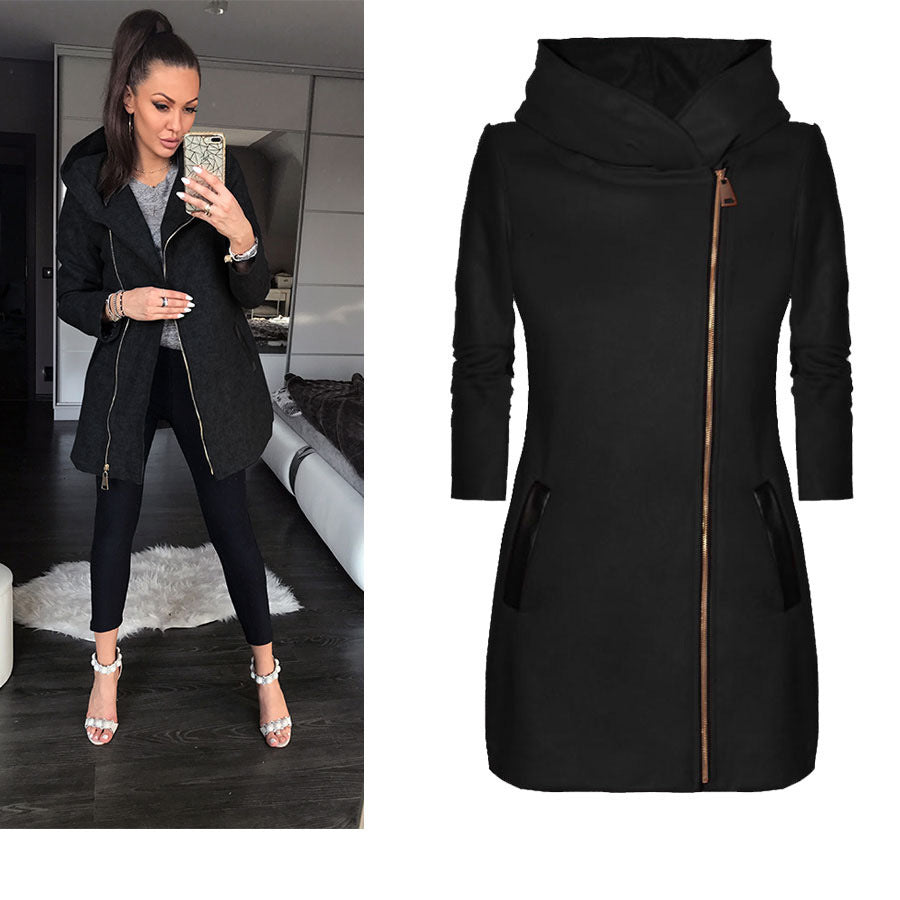 Fashion Side Zipper Coat