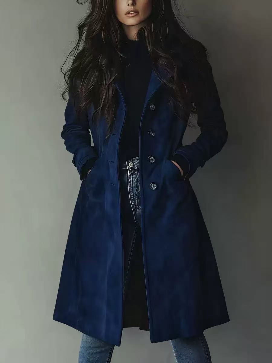 Women'S Lapel Long Coat