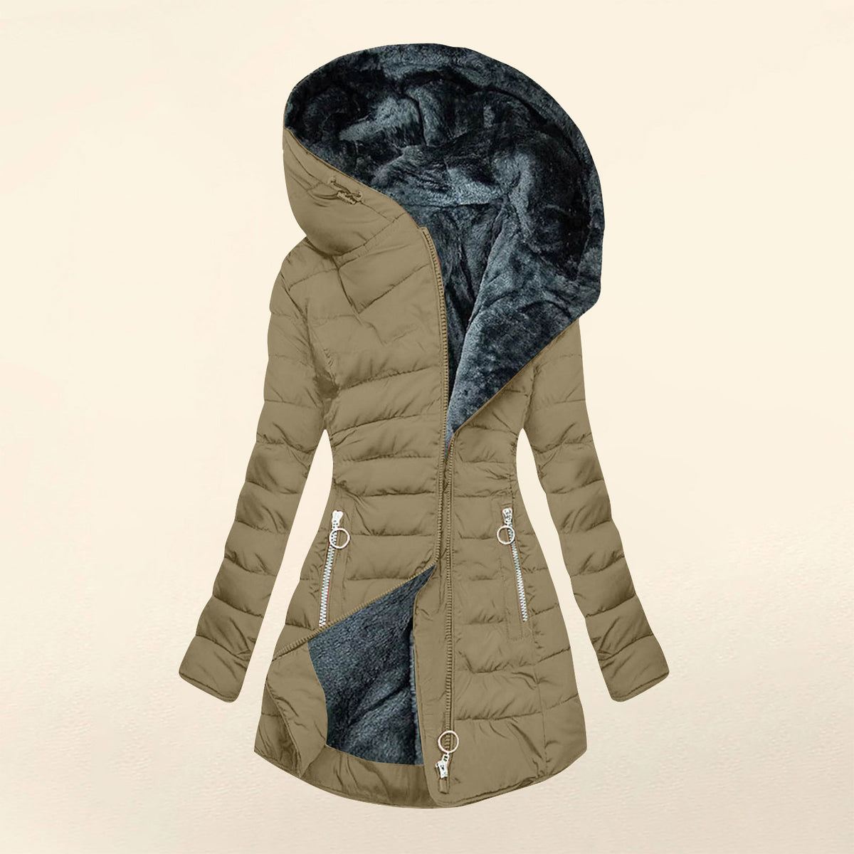 Warm Wool Collar Cotton-Padded Jacket