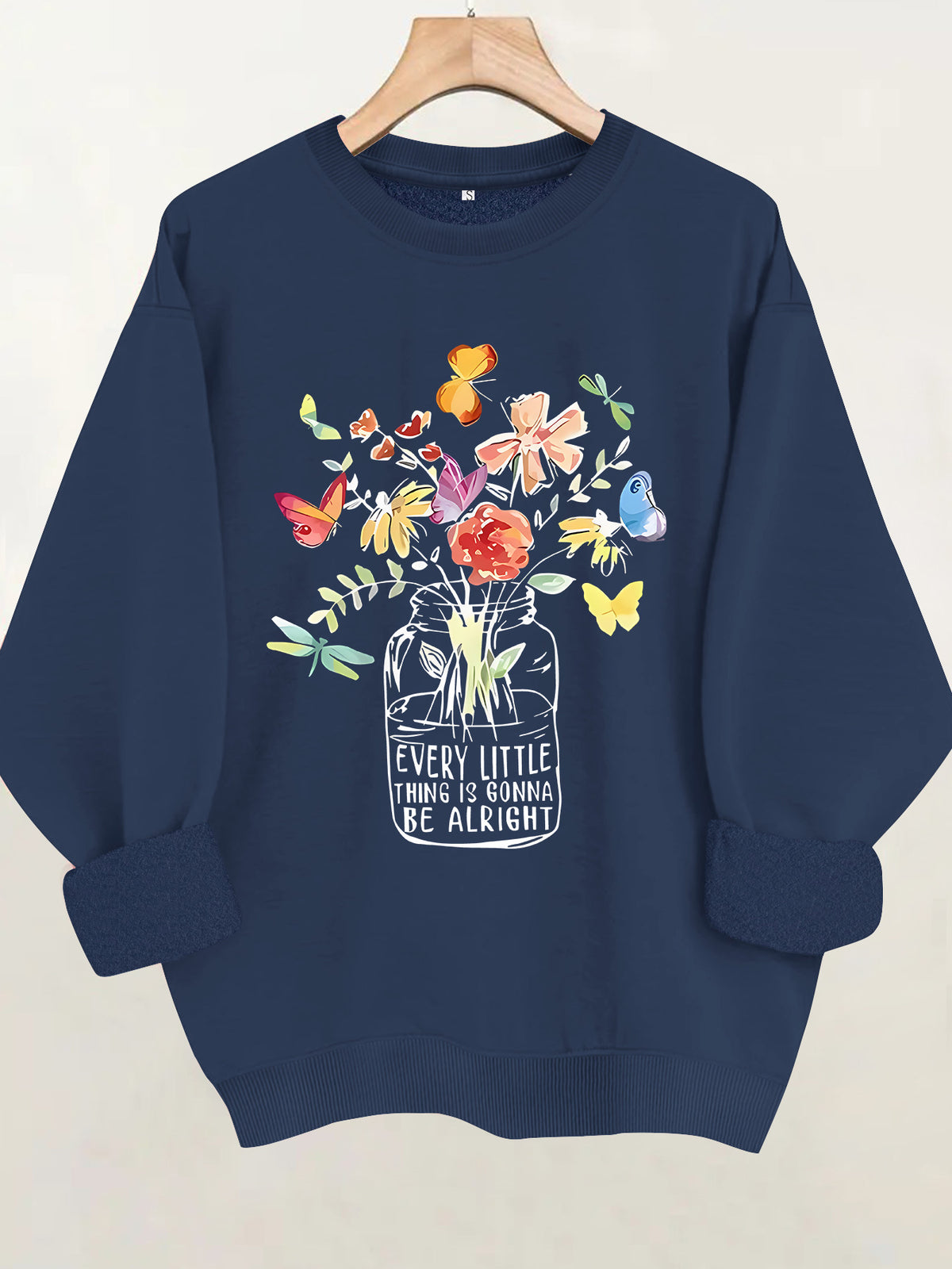 Round neck fleece hoodie