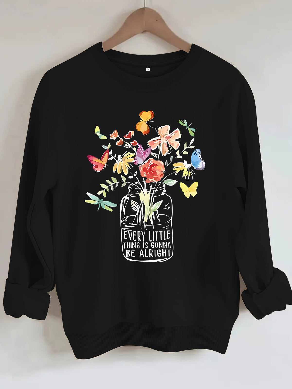 Round neck fleece hoodie