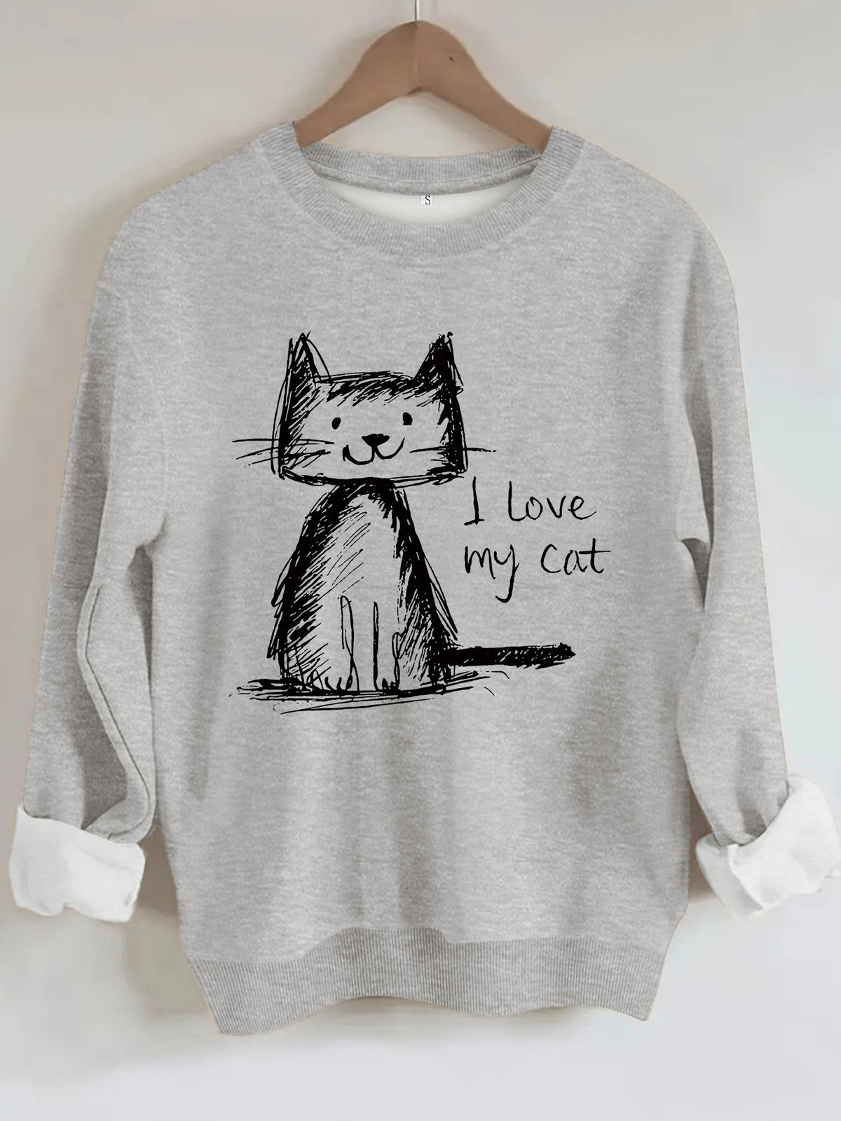 Round neck fleece hoodie