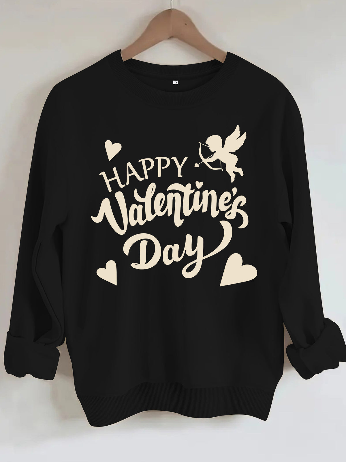 Round neck fleece hoodie
