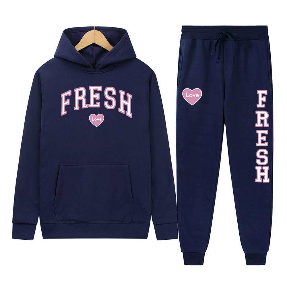 Punk Rock Street Style Hoodie Sweatshirt Two-Piece Set