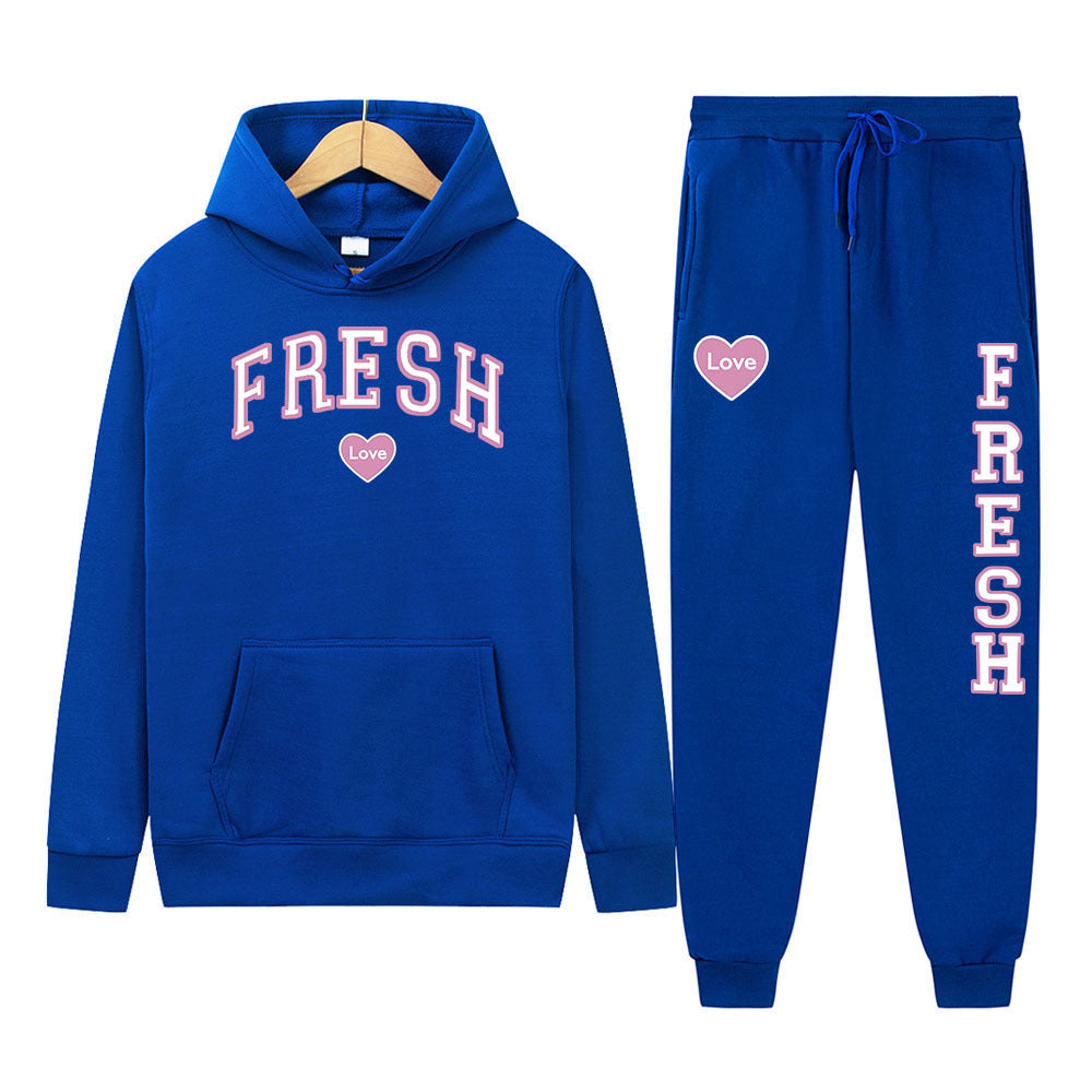 Punk Rock Street Style Hoodie Sweatshirt Two-Piece Set