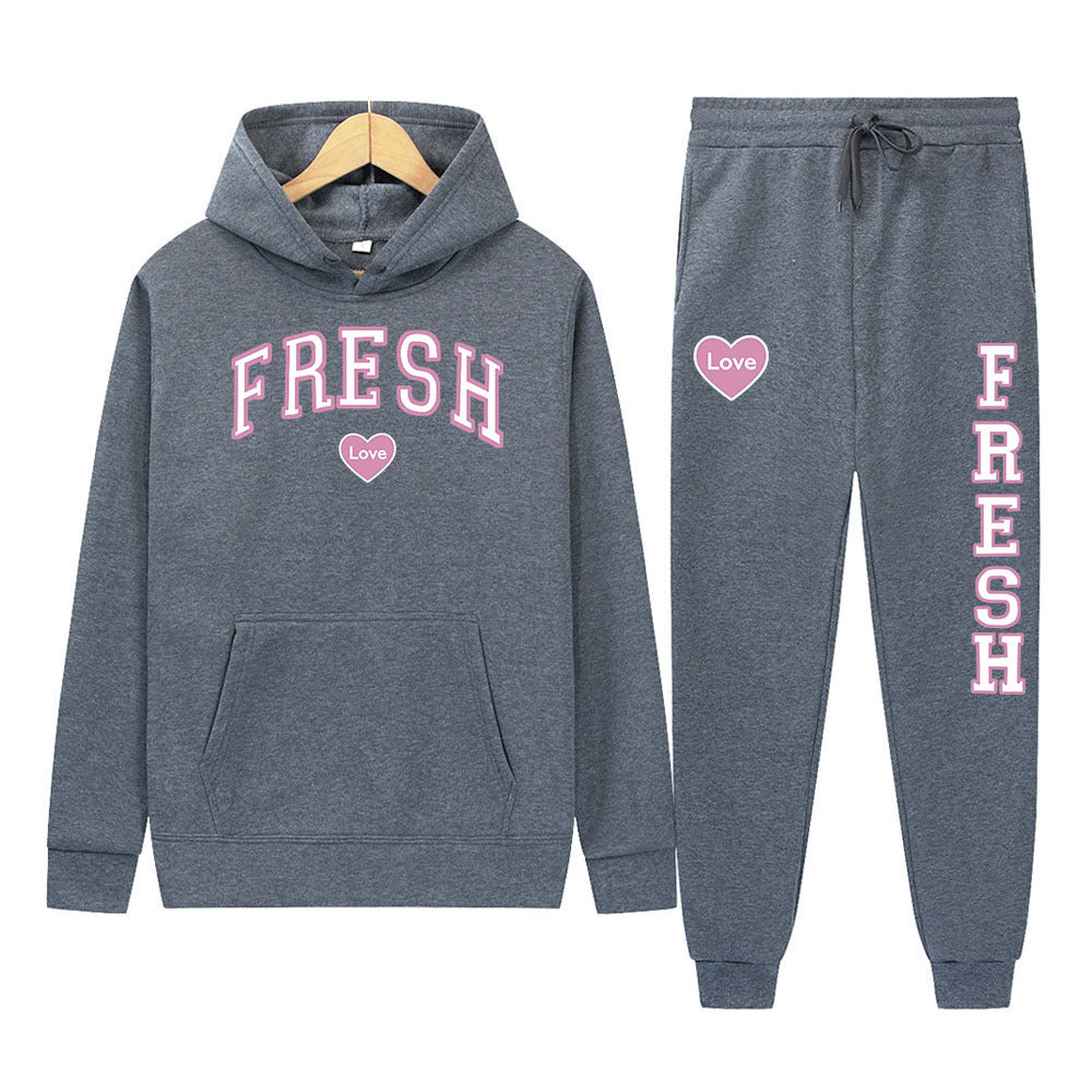 Punk Rock Street Style Hoodie Sweatshirt Two-Piece Set