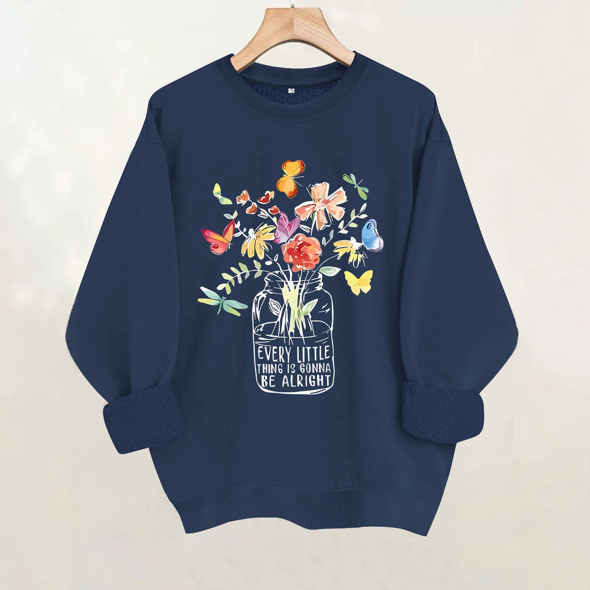Round neck fleece hoodie