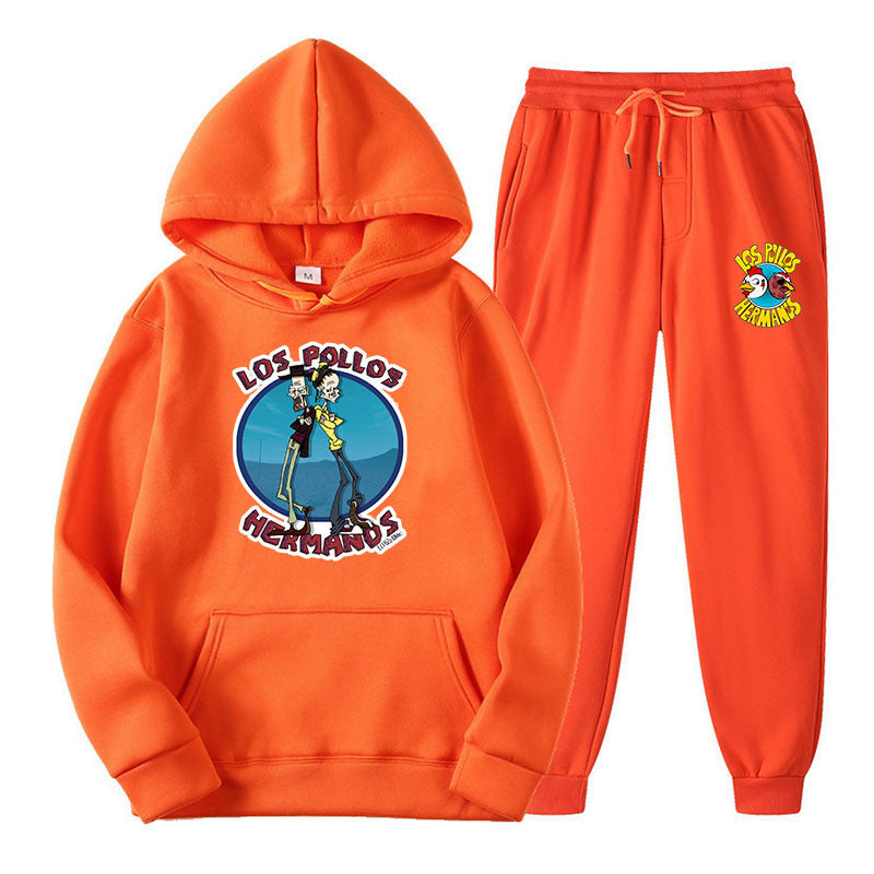 Los Pollos Hermanos Unisex Hoodie Set, Two-Piece Casual Sweatshirt Tops