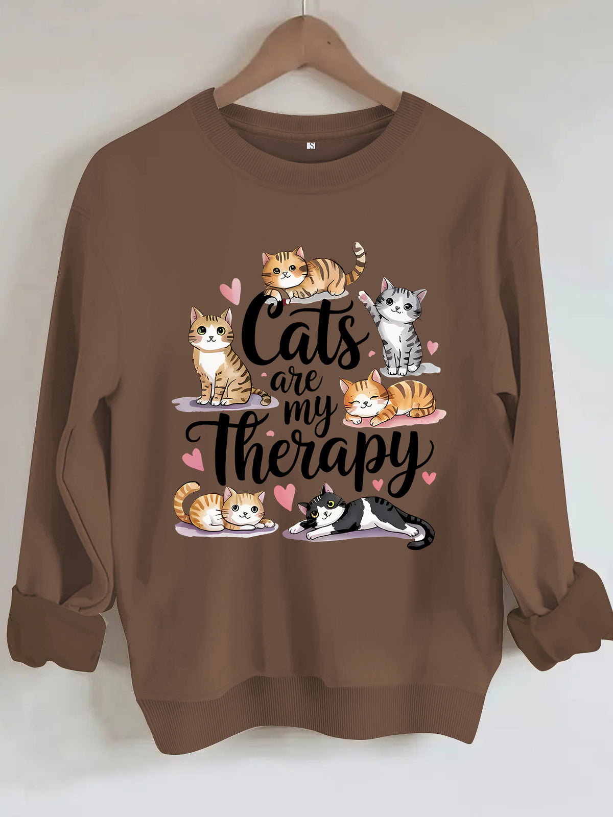 Round neck fleece hoodie