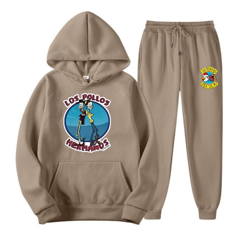 Los Pollos Hermanos Unisex Hoodie Set, Two-Piece Casual Sweatshirt Tops