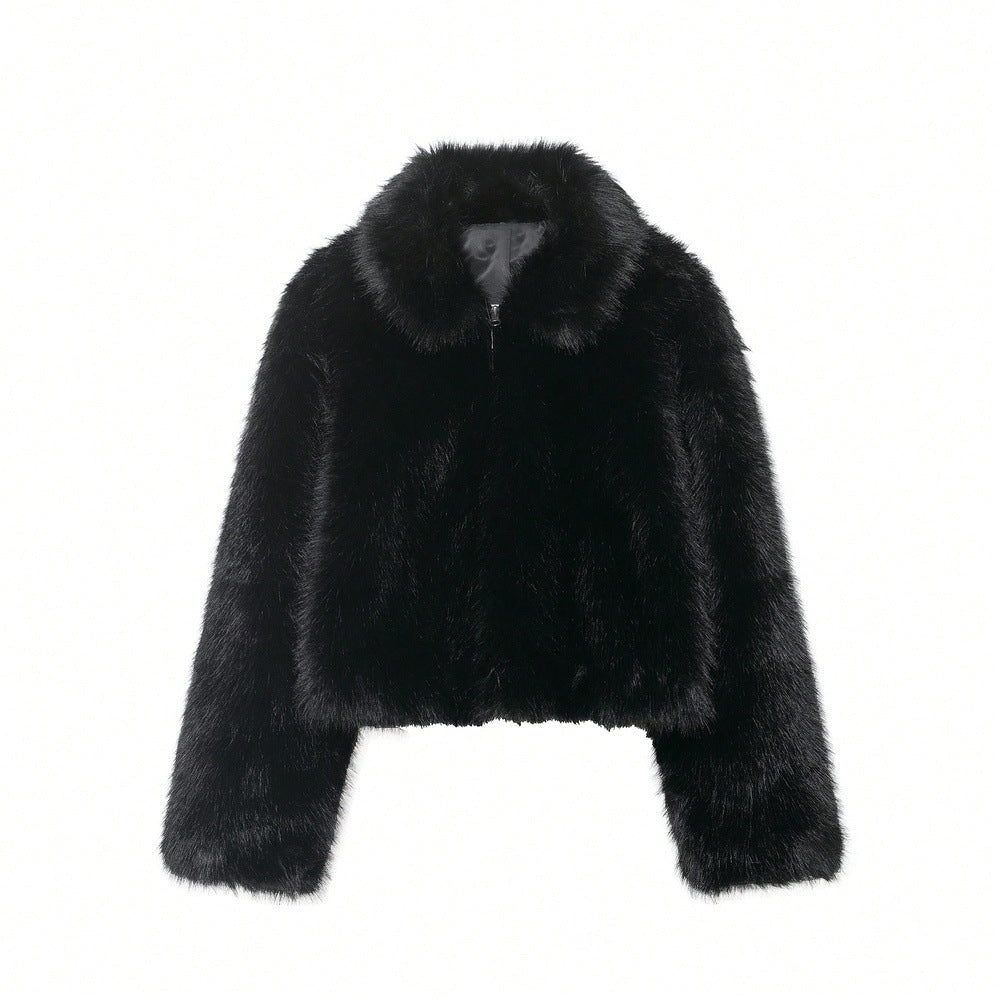 Short Lapel Fox Fur Top