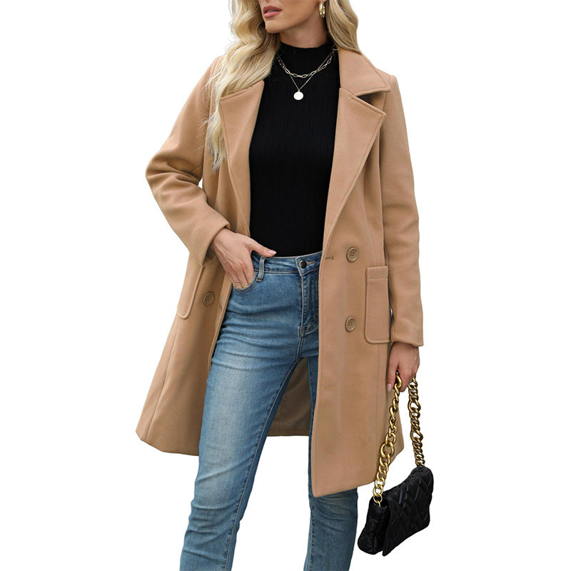 Women'S Lapel Tweed Coat