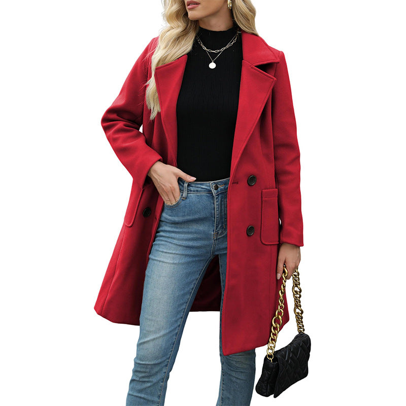 Women'S Lapel Tweed Coat