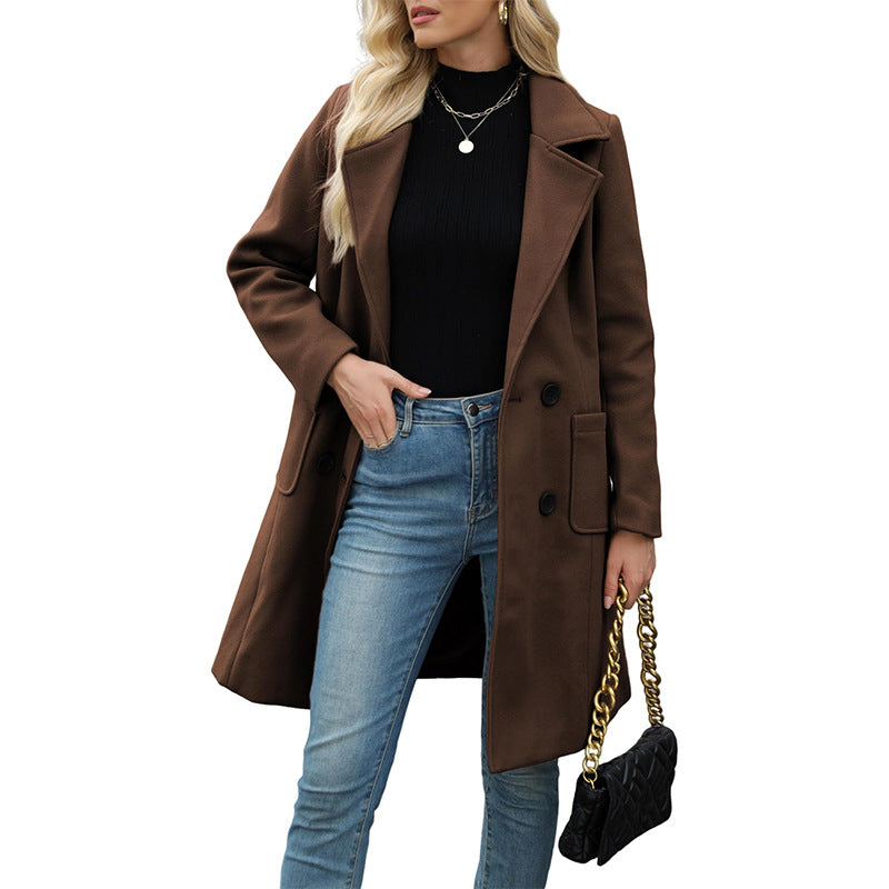 Women'S Lapel Tweed Coat