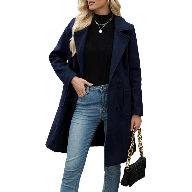 Women'S Lapel Tweed Coat