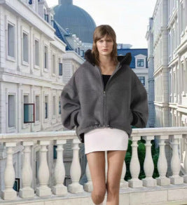 Short Lapel Long Sleeve Coat