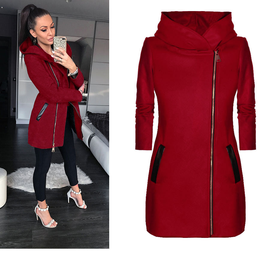 Fashion Side Zipper Coat